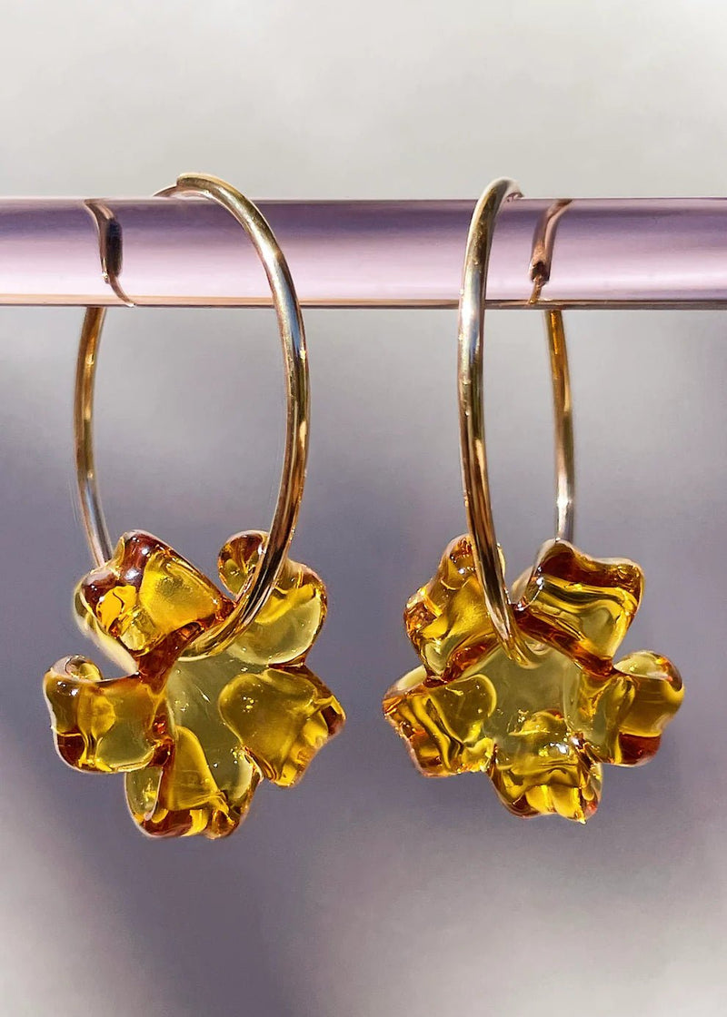 Puakenikeni Glass Flower Hoops