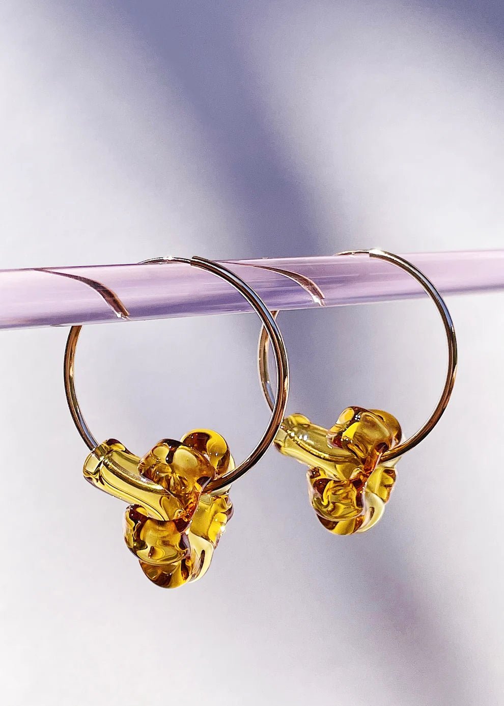 Puakenikeni Glass Flower Hoops