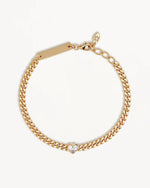 Radiant Heart Engravable Curb Bracelet