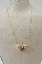 Rainbow Floating Pearl Necklace