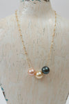 Rainbow Floating Pearl Necklace