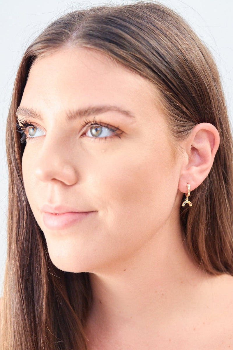 Rainbow Huggie Earrings
