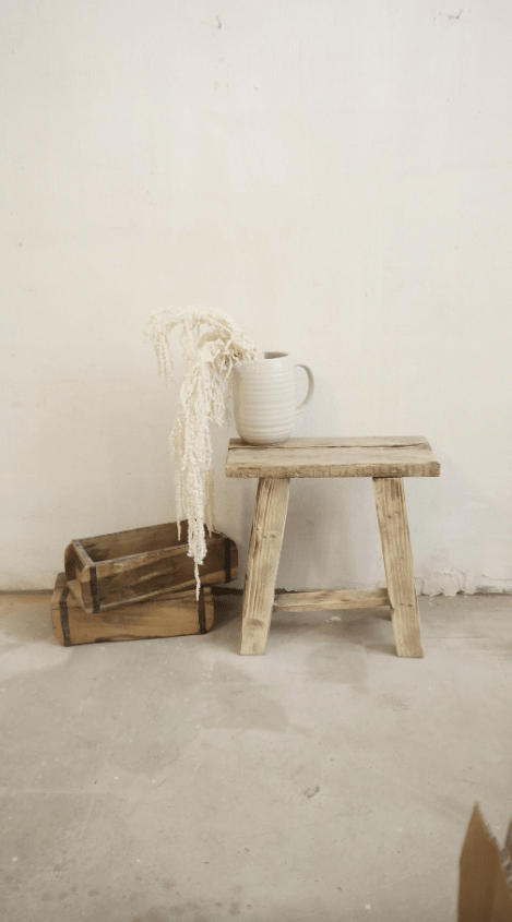 Reclaimed Wood Stool Light