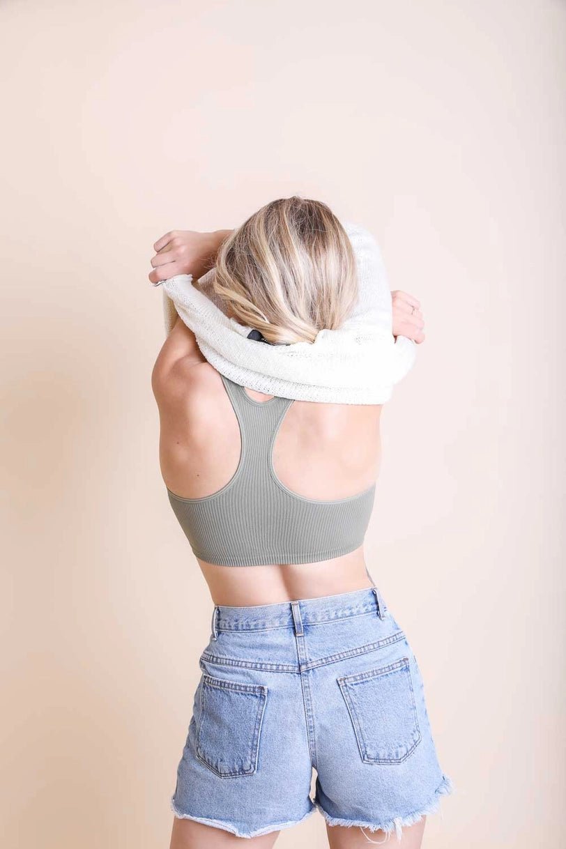 Ribbed Racer Back Bralette