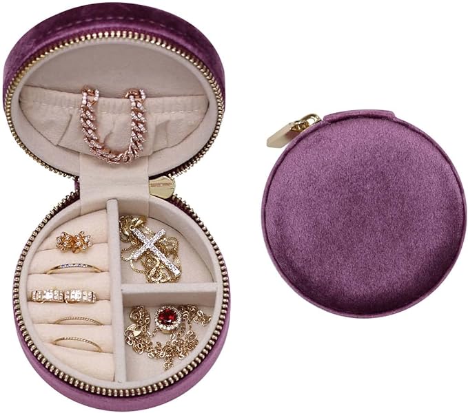 Round Travel Jewelry Case