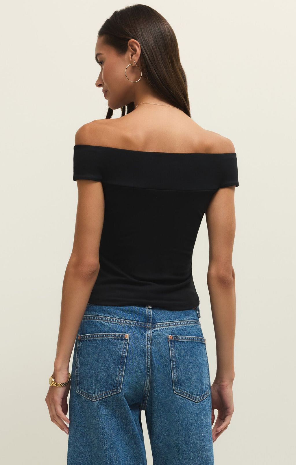 black off shoulder top soft