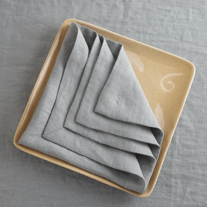 Set of Natural Linen Napkins with Decorative Hem - Driftwood Maui & Home By Driftwood