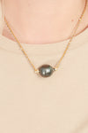 Single Tahitian Pearl With Pyrite Necklace - Driftwood Maui & Home By Driftwood
