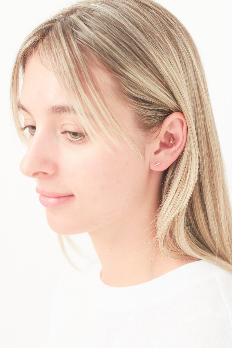 Spear Diamond Stud Earring