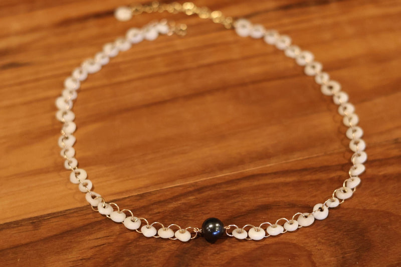 Mayla Kai Maui JewelryTahitian Pearl Full Moon Infinity Puka ChokerNecklaces