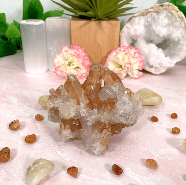 Tangerine Quartz Cluster - Driftwood Maui & Home By Driftwood