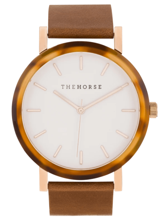Caramel Treacle Case/ White Dial/ Rose Gold Indexing/ Tan Leather