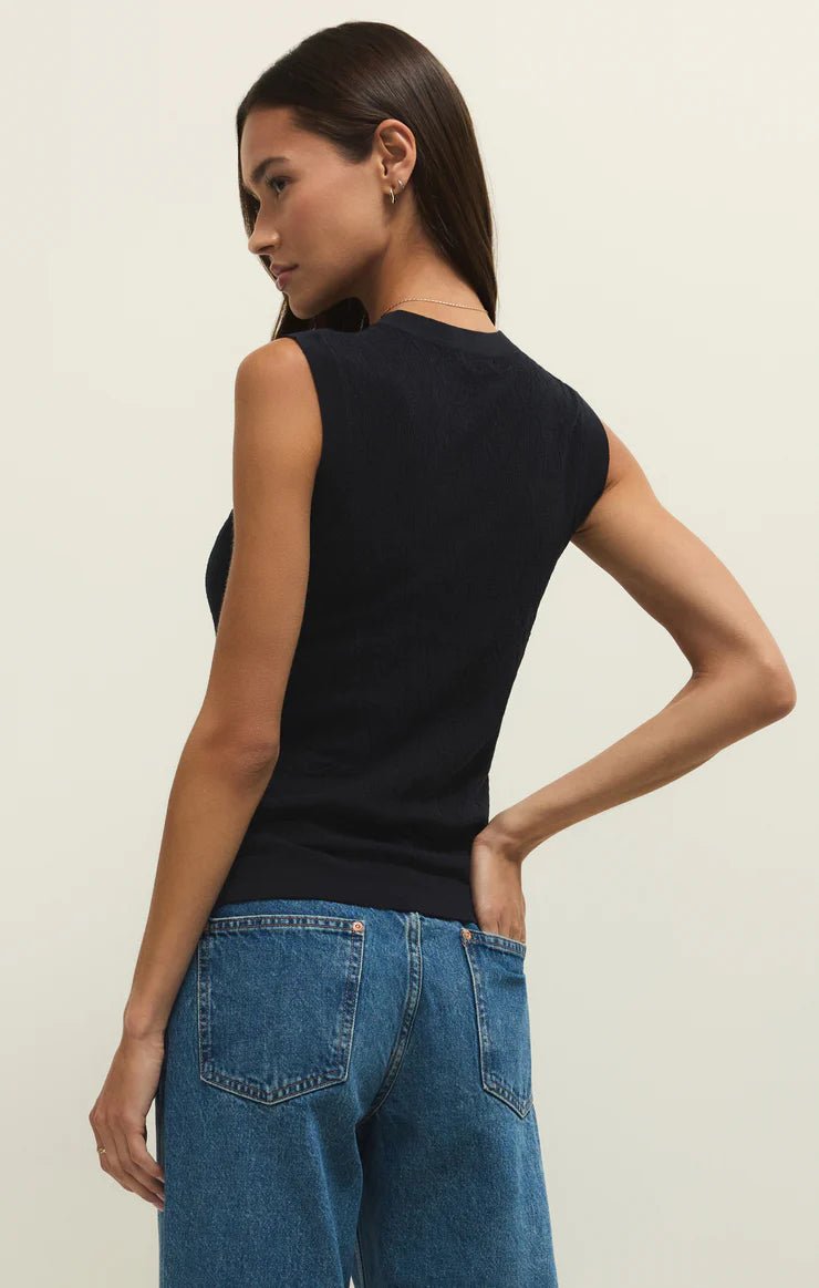 black mesh thick strap tank top 