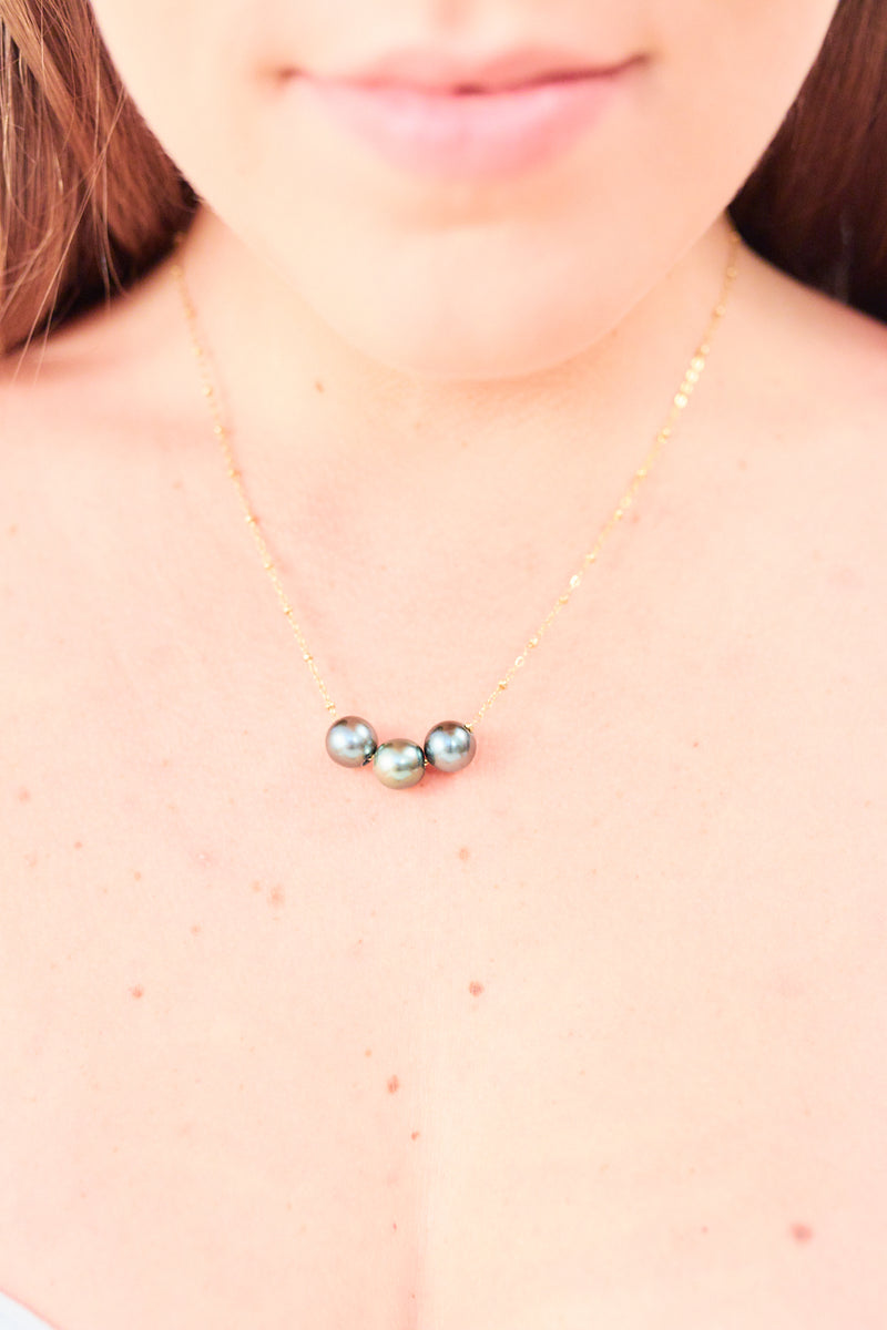 Triple Floating Pearl Necklace
