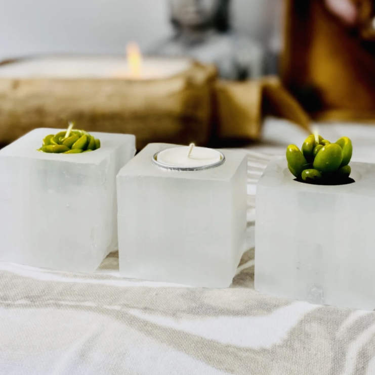 Selenite Candleholder