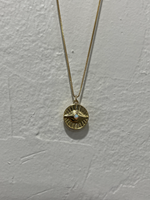Opal Evil Eye Coin Necklace