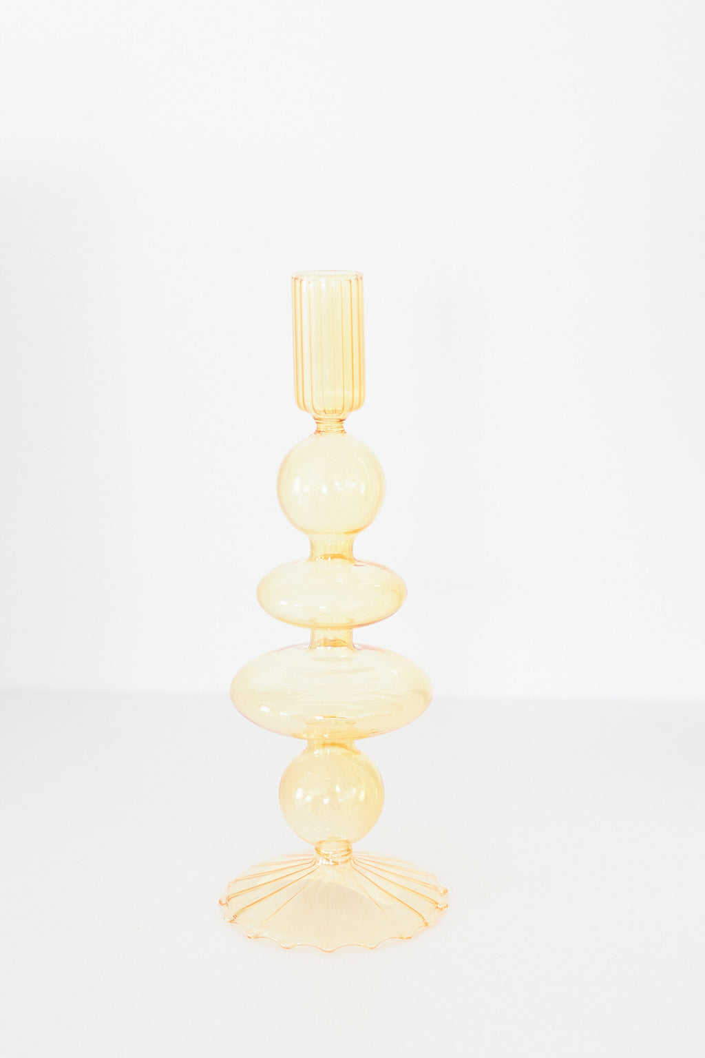 Vintage Style Glass Candlestick Holder