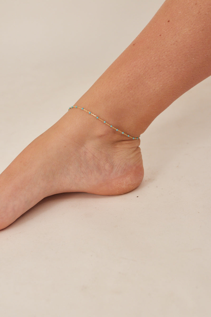 Enamel Spotlight Chain Anklet