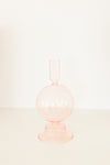 Pink Glass Candlestick Holder